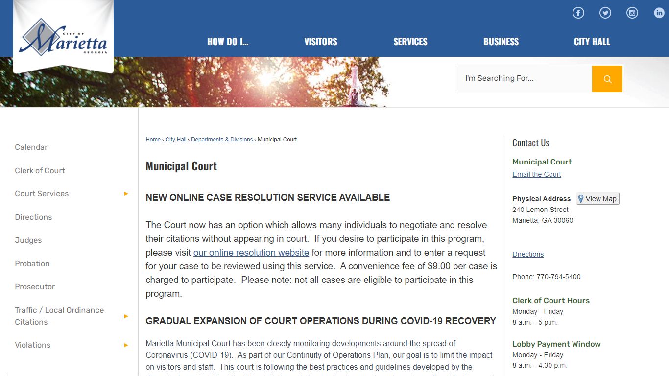 Municipal Court | Marietta, GA